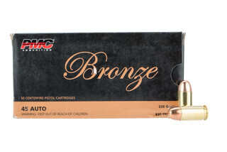 PMC Bronze 45 ACP Ammo is loaded with a 230 grain full metal jacket bullet